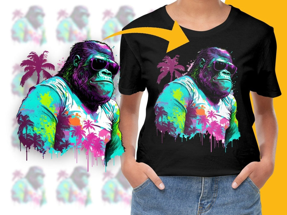 Tropical Gorilla Wearing Sunglasses Graphic PNG File - Teepew