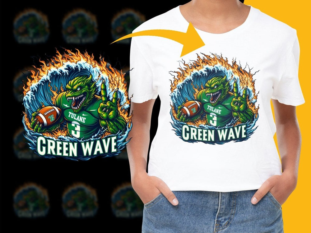 Tulane Green Wave 3 Football Monster PNG File - Teepew