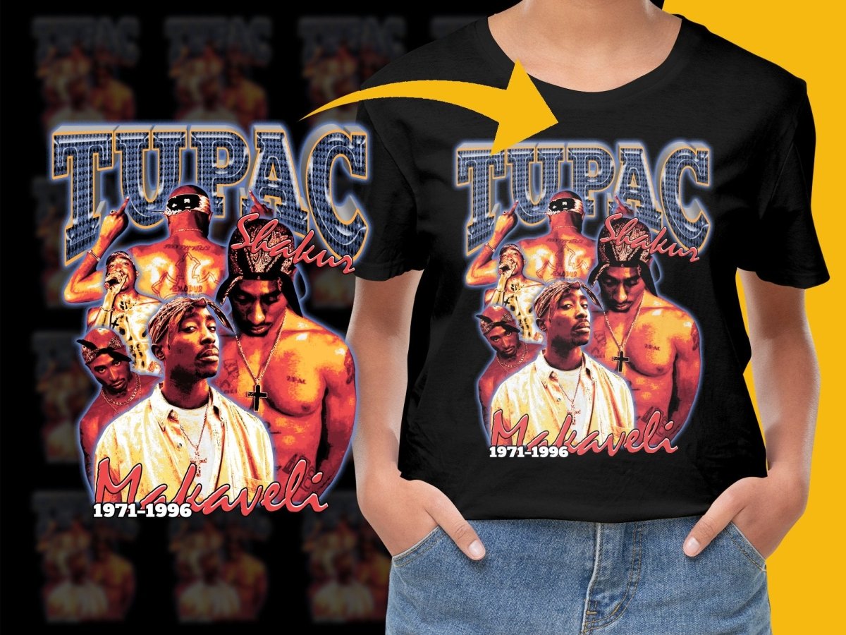Tupac Shakur Display of Iconic Moments PNG File - Teepew