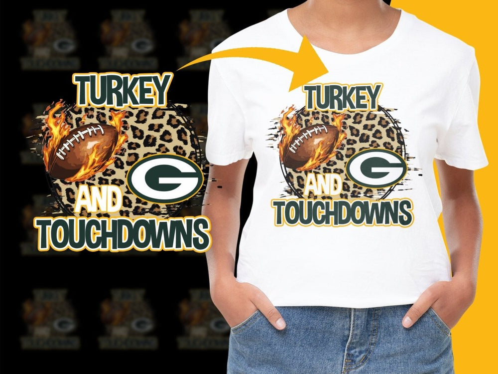 Turkey and Touchdowns Green Bay Packers PNG File - Teepew