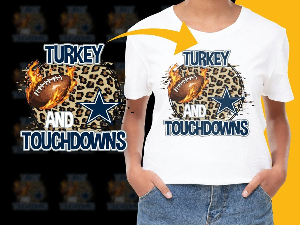 Turkey and Touchdowns Leopard Print PNG File - Teepew