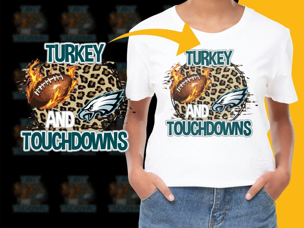 Turkey Touchdowns Thanksgiving Eagles PNG File - Teepew
