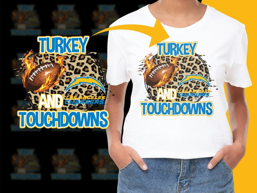 Turkey Touchdowns Thanksgiving Los Angeles Chargers PNG File - Teepew