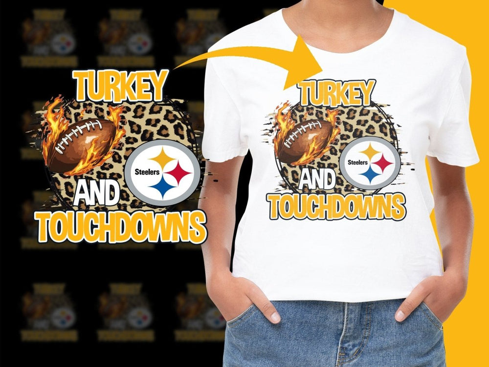 Turkey Touchdowns Thanksgiving Steelers PNG File - Teepew