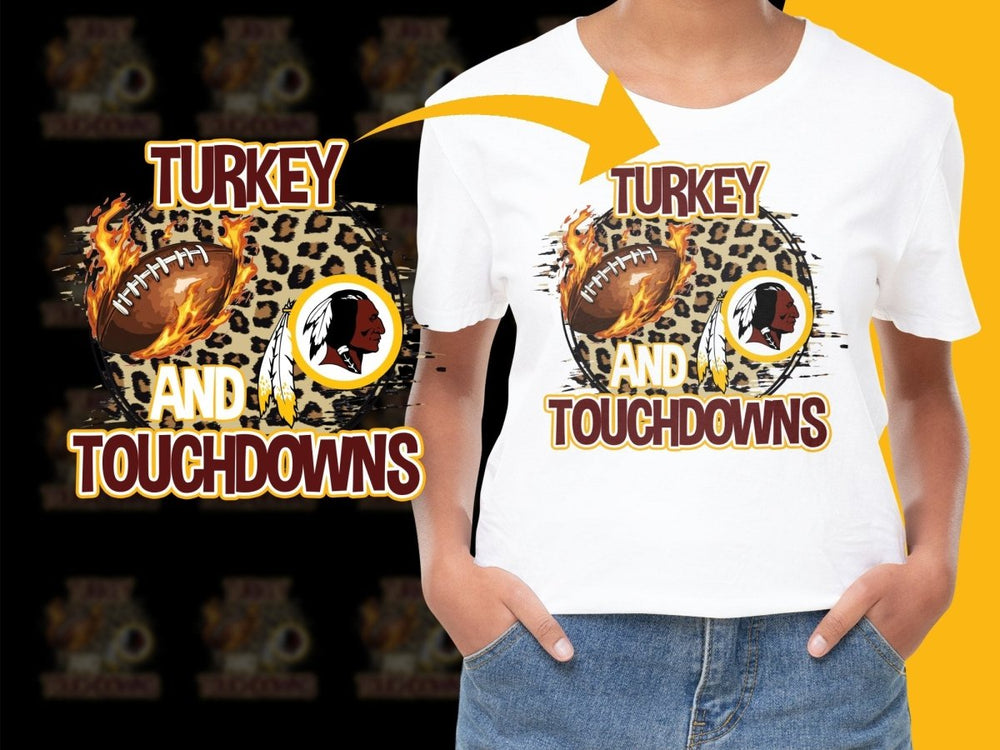 Turkey Touchdowns Thanksgiving Washington NFL Team PNG File - Teepew