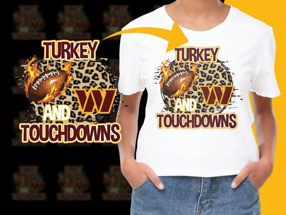 Turkey Touchdowns Thanksgiving Washington PNG File - Teepew