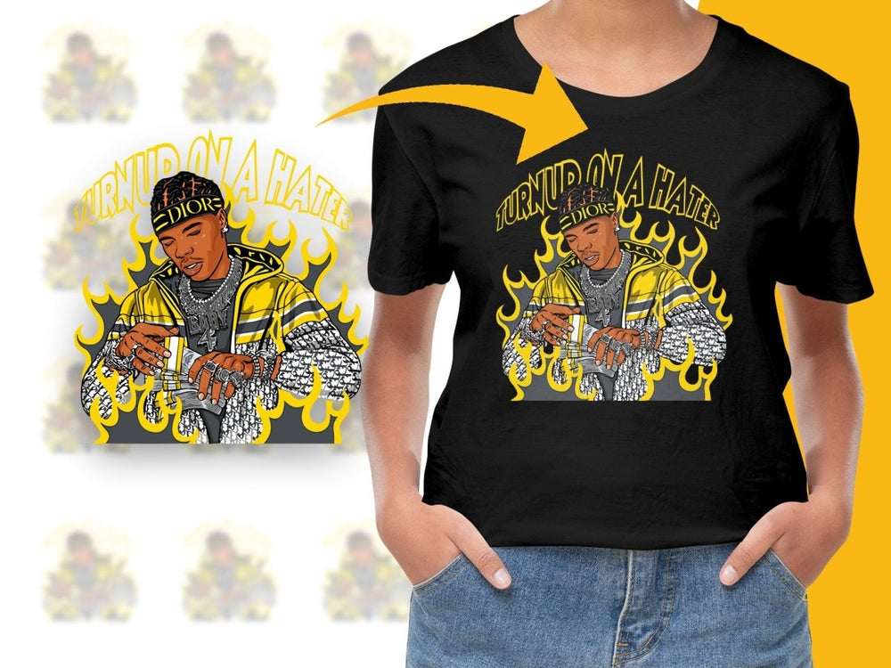 Turn Up On A Hater Graphic Hip Hop Style PNG File - Teepew
