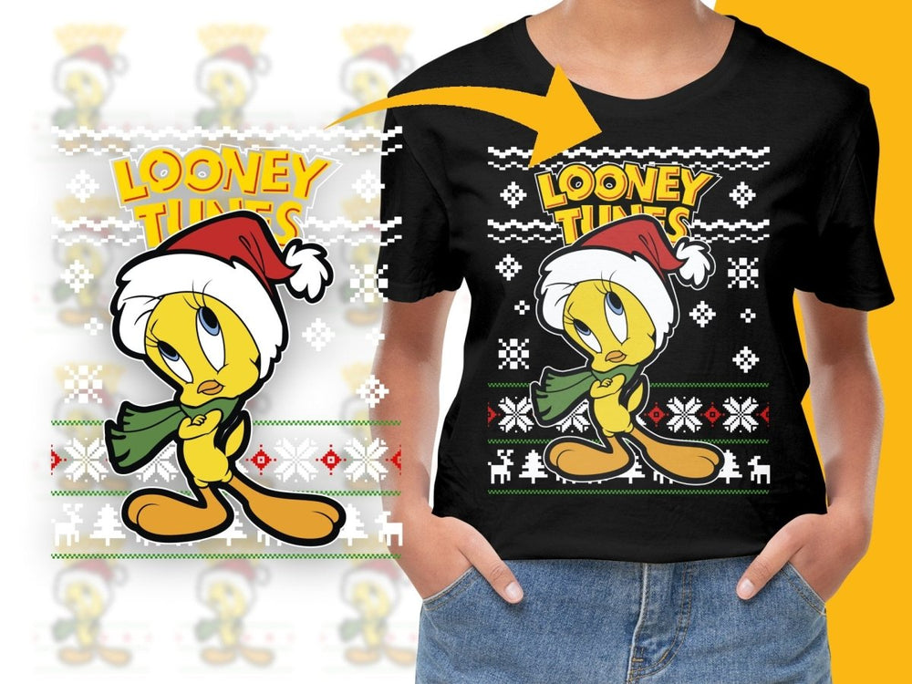 Tweety in Santa Hat Looney Tunes Christmas PNG File - Teepew