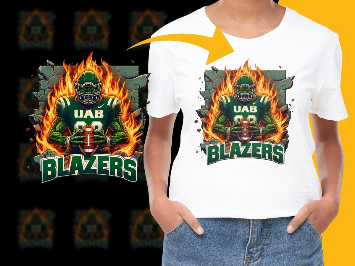 UAB Blazers Fearsome Football Player PNG File - Teepew