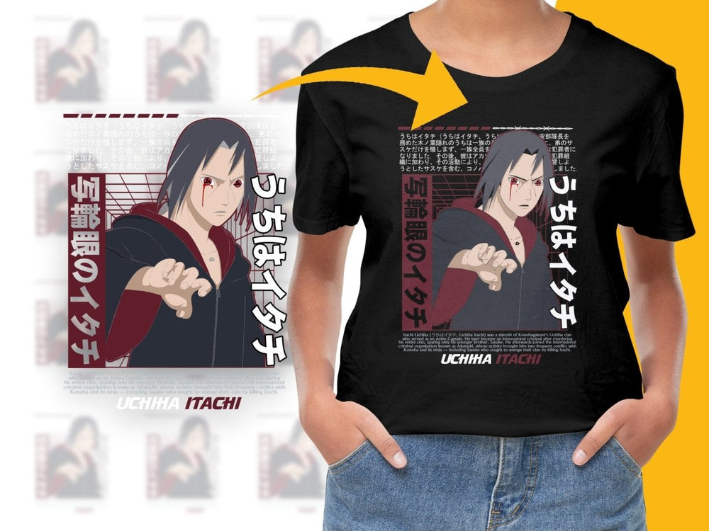 Uchiha Itachi Design Red Eyes Anime Style PNG File - Teepew
