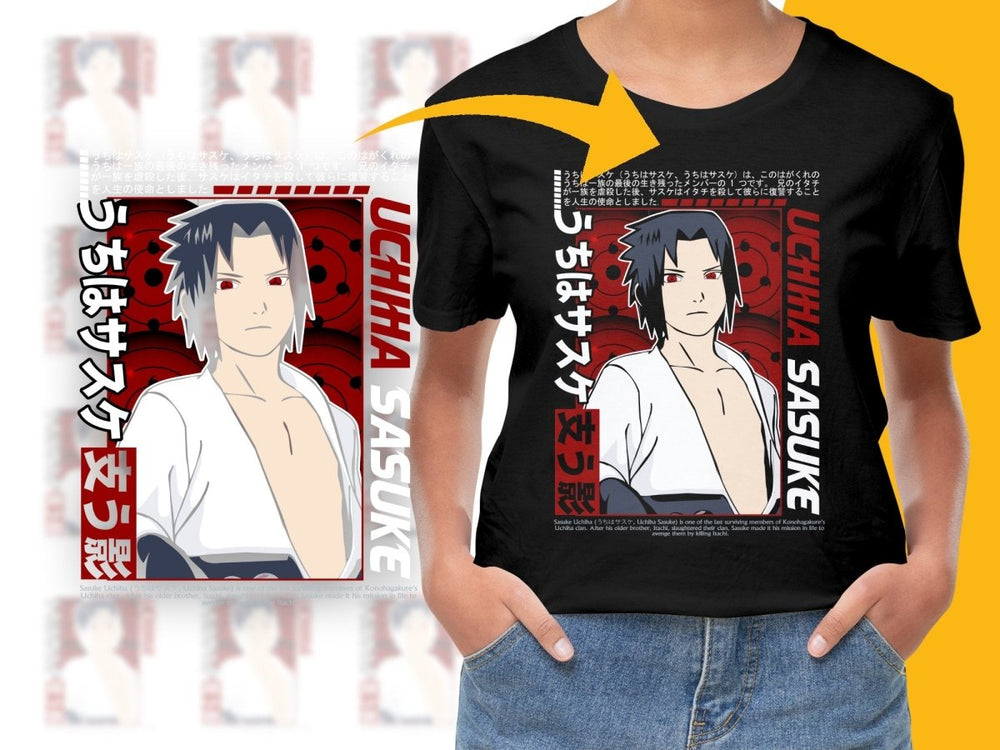 Uchiha Sasuke Anime Character Graphic PNG File - Teepew