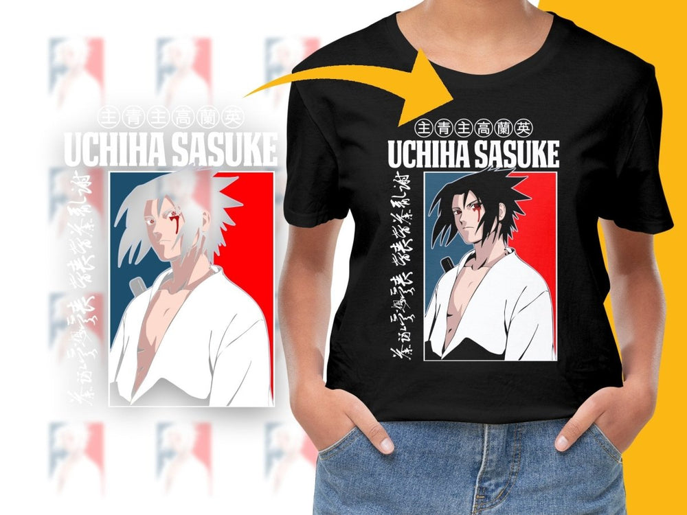 Uchiha Sasuke Graphic Design Black PNG File - Teepew
