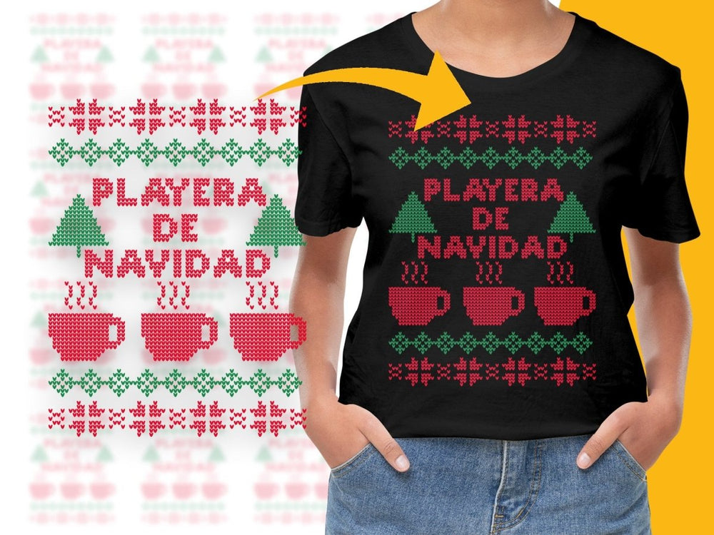 Ugly Christmas Sweater Style Festive Navidad PNG File - Teepew