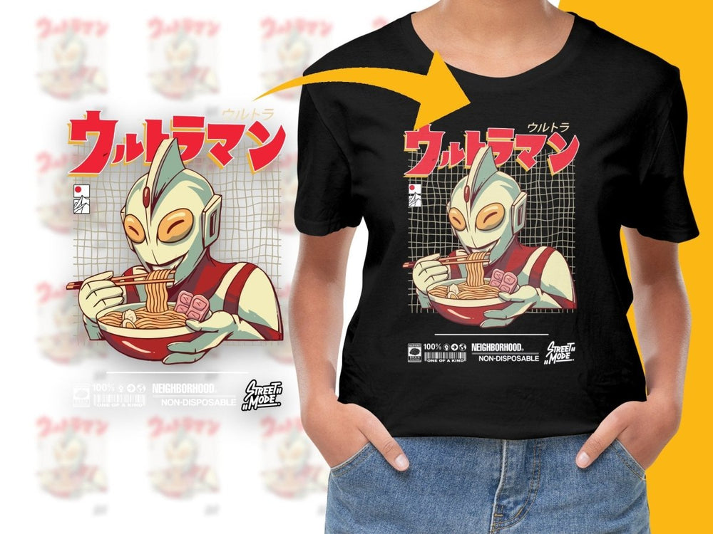 Ultraman Enjoying Noodles Unique Graphic PNG File - Teepew