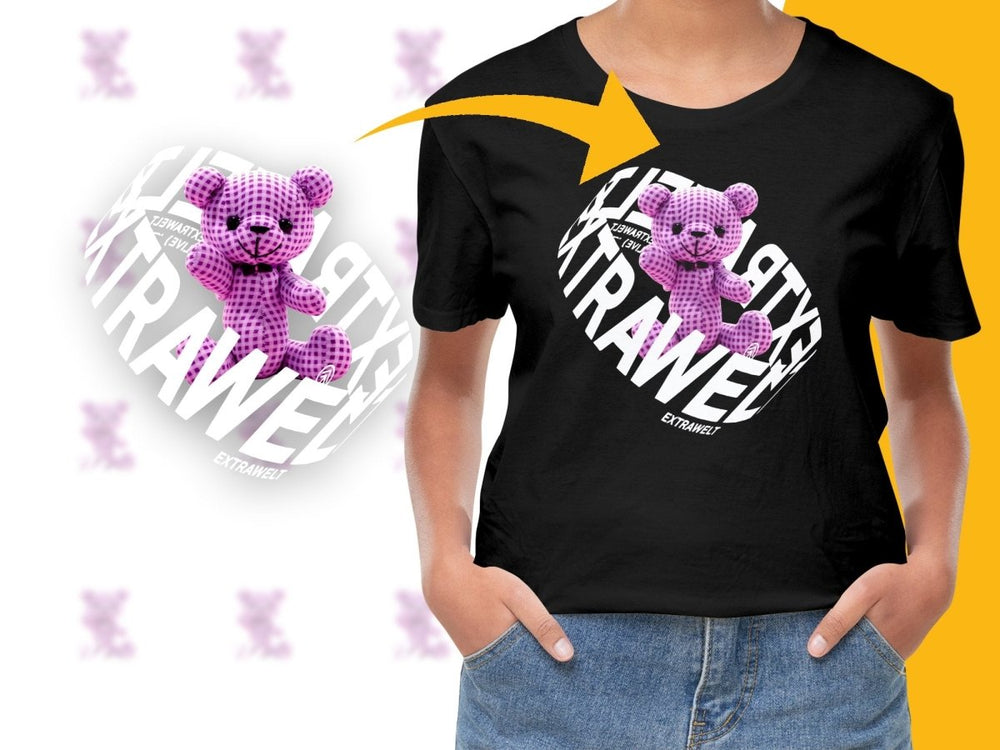 Unique 3D Purple Checkered Teddy Bear Extrawelt PNG File - Teepew