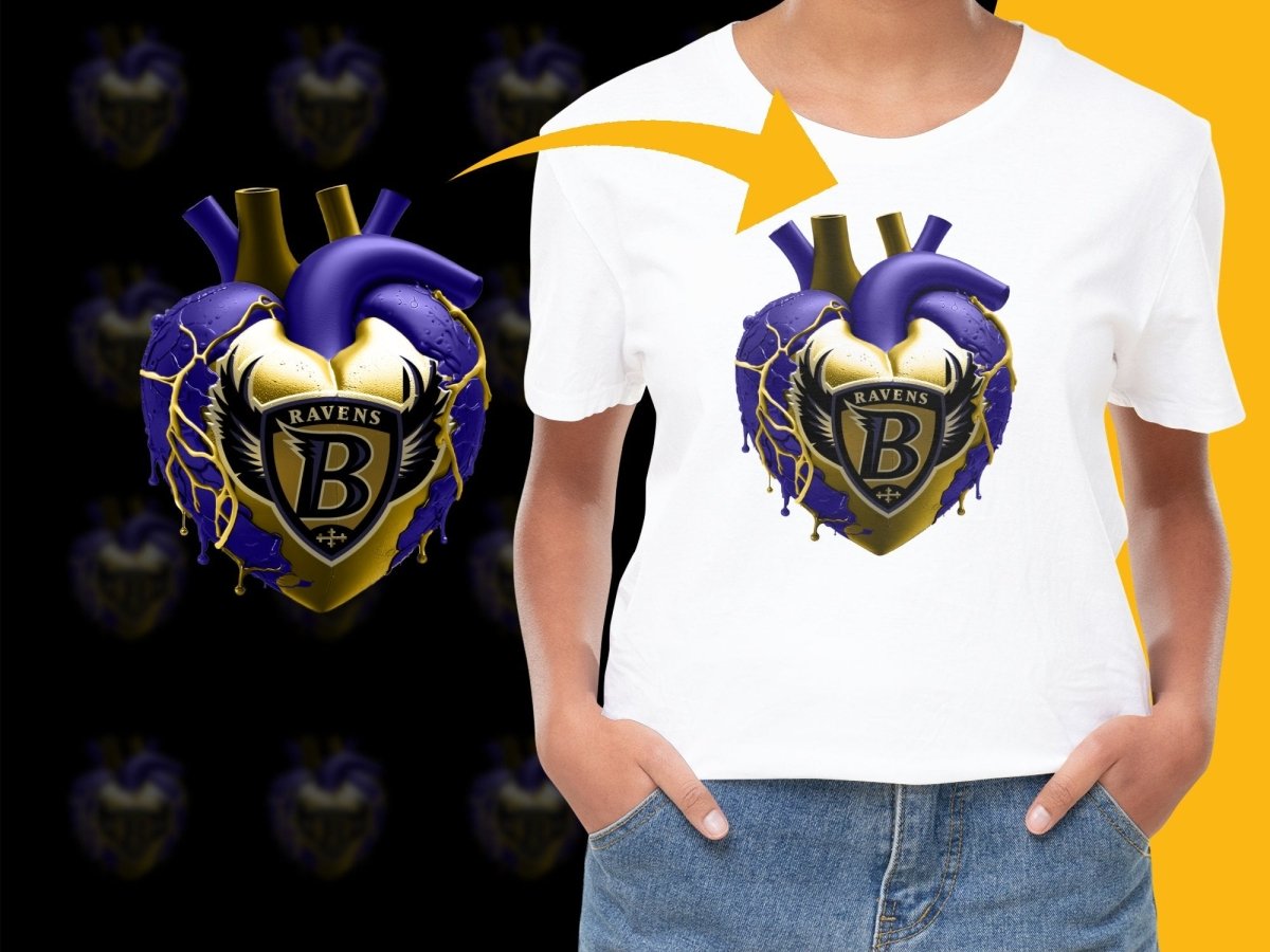 Unique Baltimore Ravens Heart Design PNG File - Teepew
