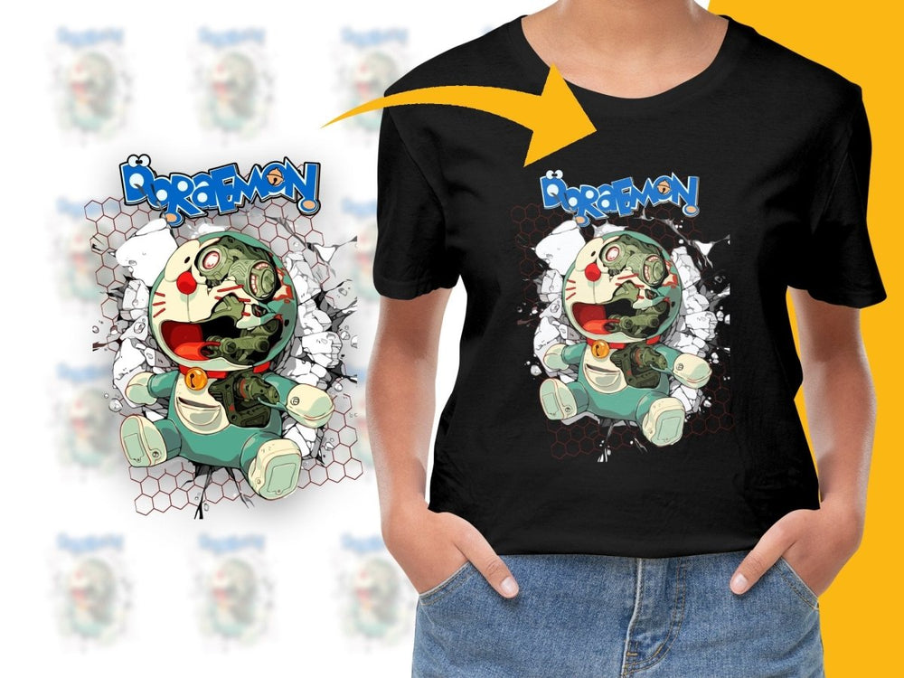 Unique Broken Doraemon Design Graphic PNG File - Teepew
