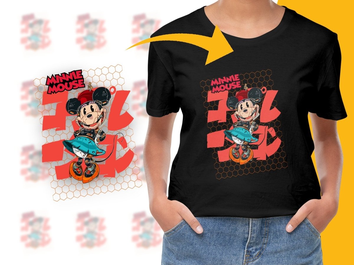 Unique Cartoon Style Minnie Mouse Design PNG File - Teepew