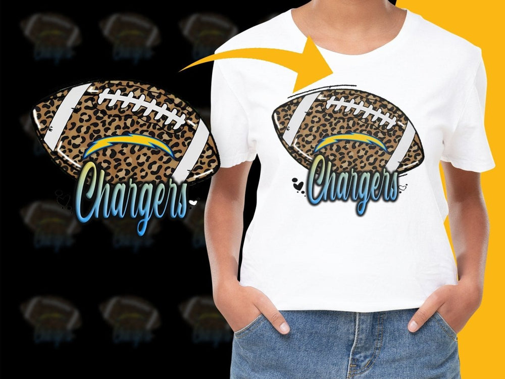 Unique Chargers Leopard Print Football Design PNG File - Teepew