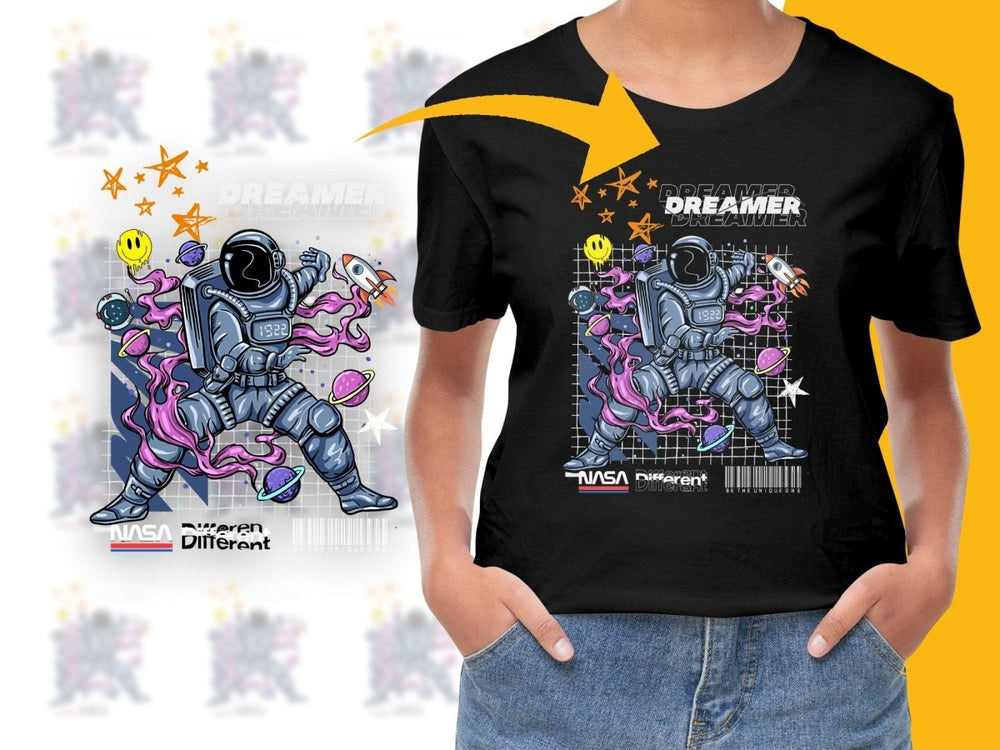 Unique Graphic Astronaut and Planets Dreamer PNG File - Teepew