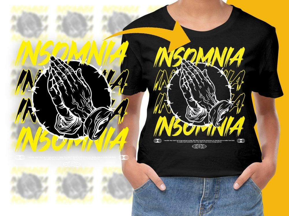 Unique Insomnia Design praying hands Graphic PNG File - Teepew
