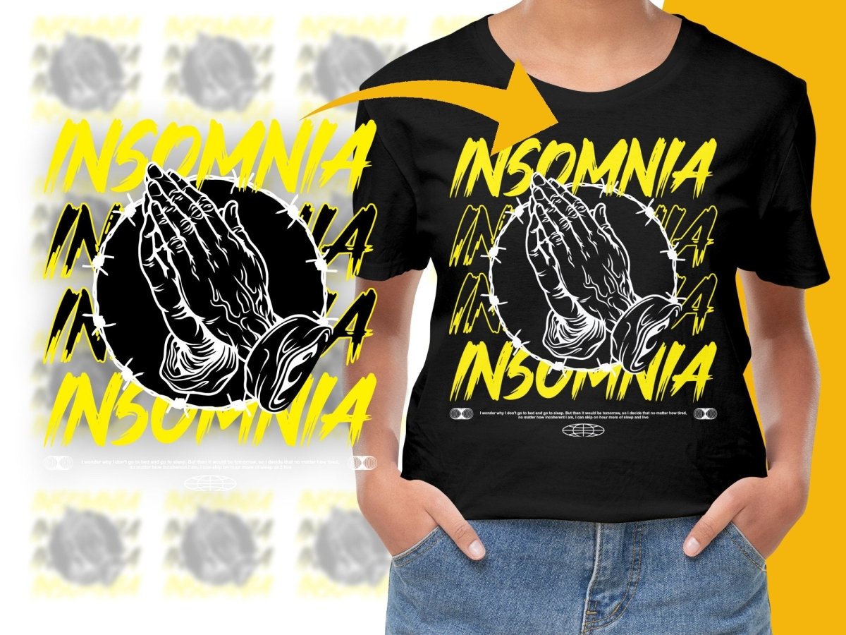 Unique Insomnia Design praying hands Graphic PNG File - Teepew