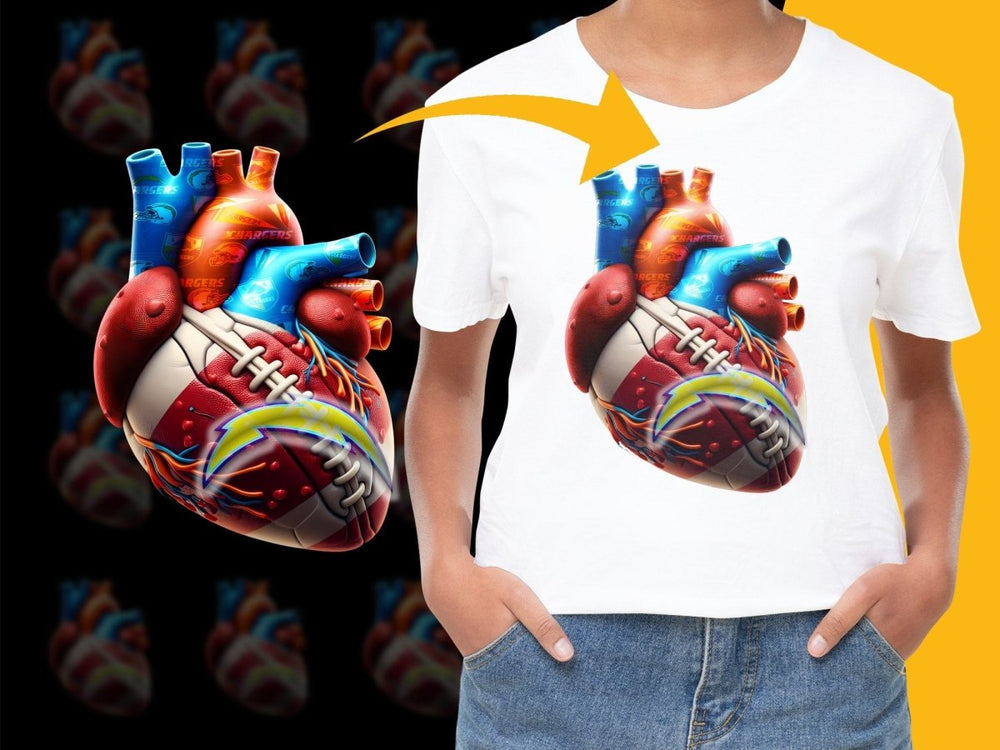 Unique Los Angeles Chargers Themed Heart Design PNG File - Teepew