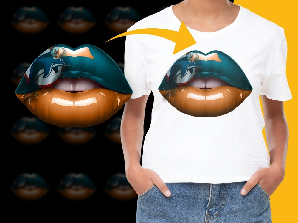 Unique Miami Dolphins Lips Design Graphic PNG File - Teepew