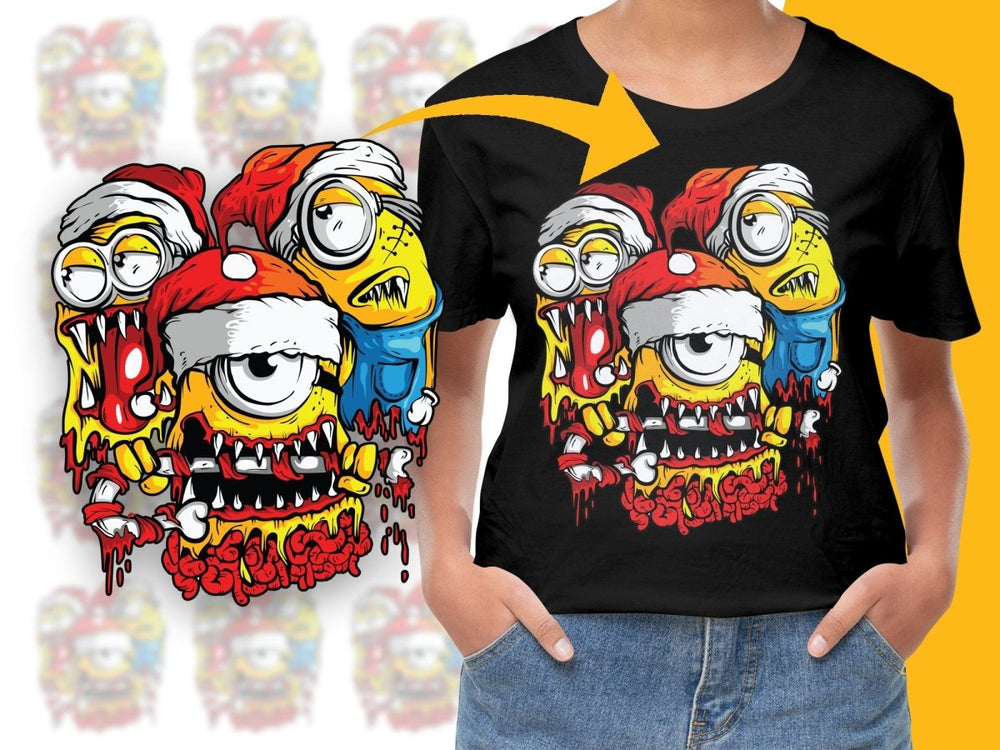 Unique Monster Trio in Santa Hats Graphic PNG File - Teepew