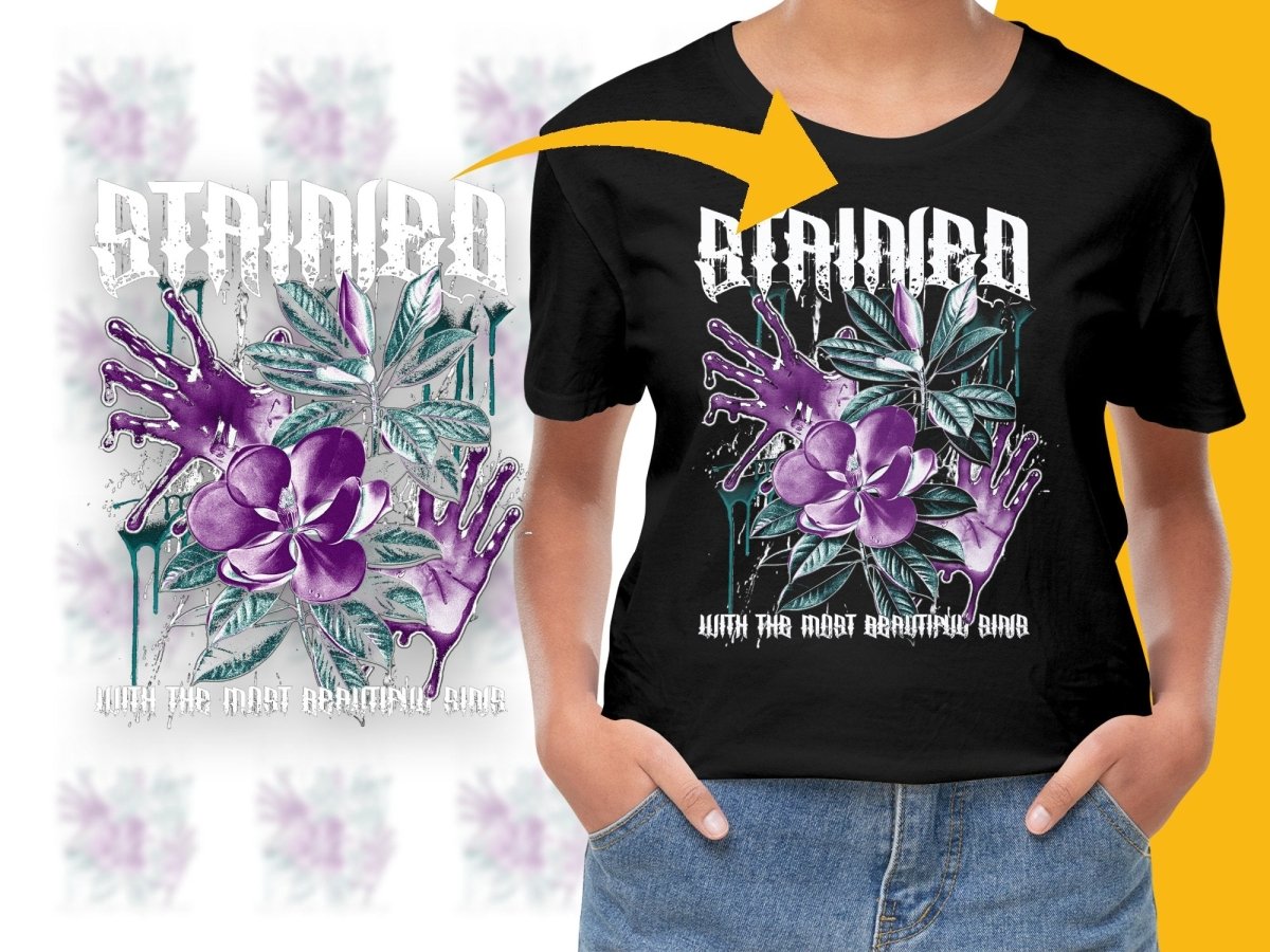 Unique Purple Flower Design Dripping Effect PNG File - Teepew