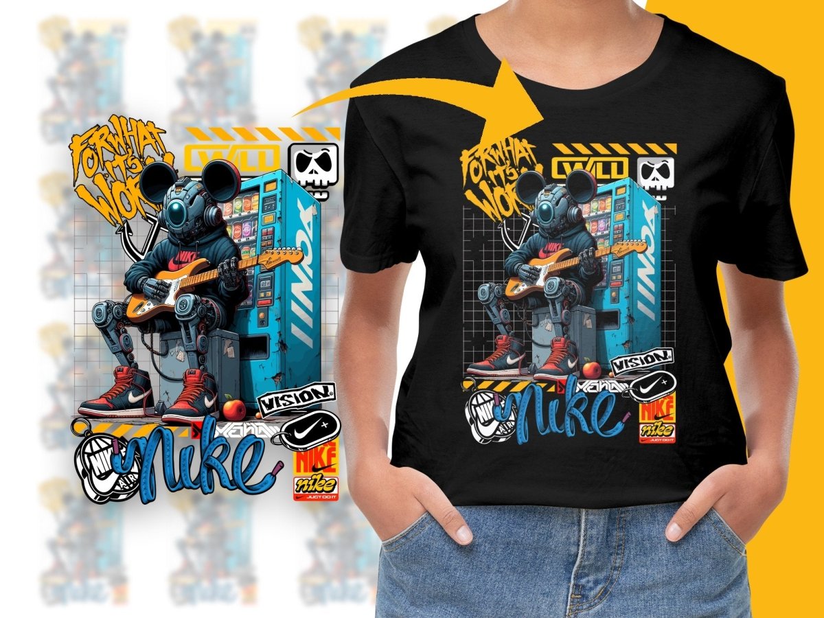 Unique Robot Playing Guitar Vending Machine PNG File - Teepew