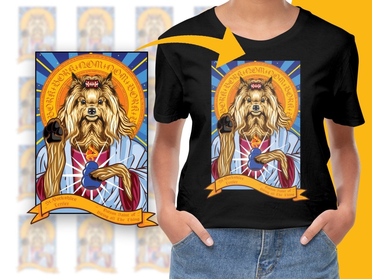 Unique St Yorkshire Terrier Themed Graphic PNG File - Teepew