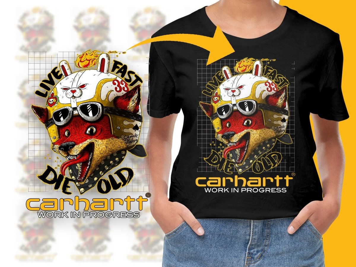 Unique Streetwear Brand Fox Design Live Fast Die Old PNG File - Teepew