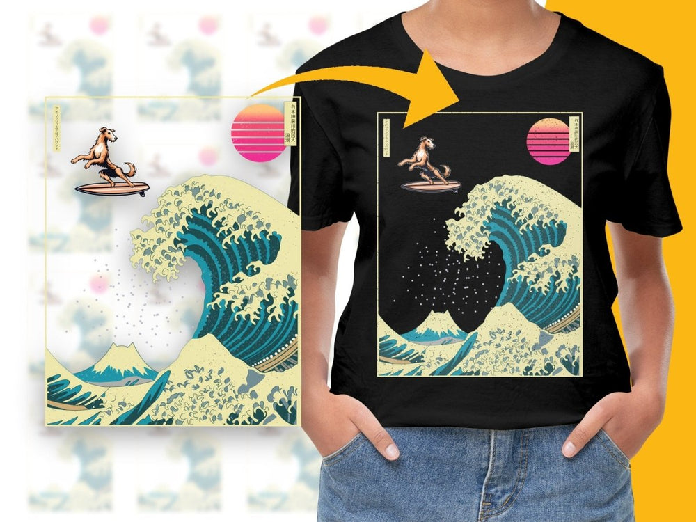 Unique Surfer Dog Japanese Art Wave Design PNG File - Teepew