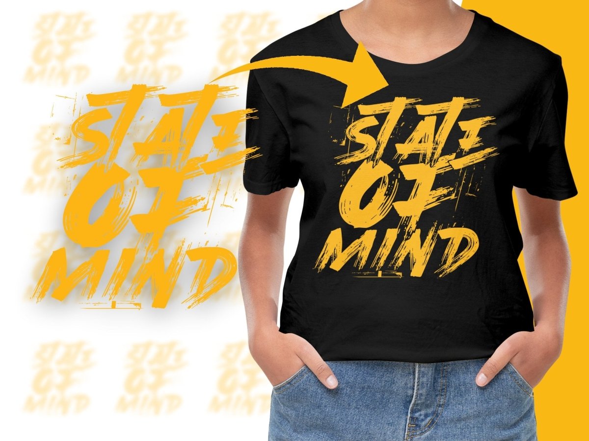 Unique Yellow Brush Script State of Mind PNG File - Teepew