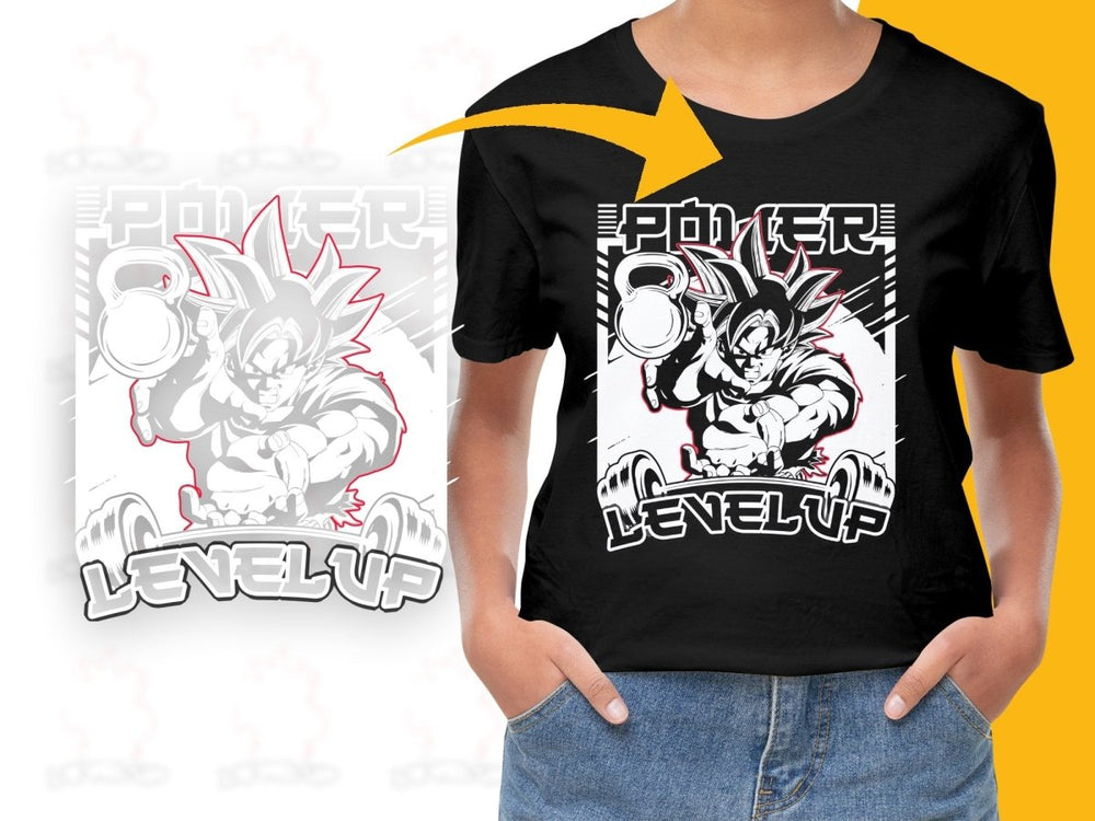 Unleash the Power Level Up Anime Warrior PNG File - Teepew