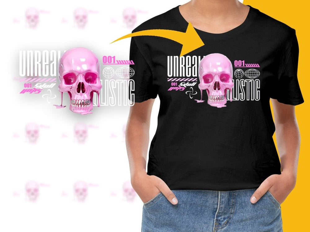 Unreal Pink Skull Dripping Graphic Streetwear PNG File - Teepew