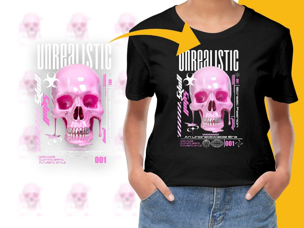 Unrealistic Street Fashion Skull Graphic PNG File - Teepew
