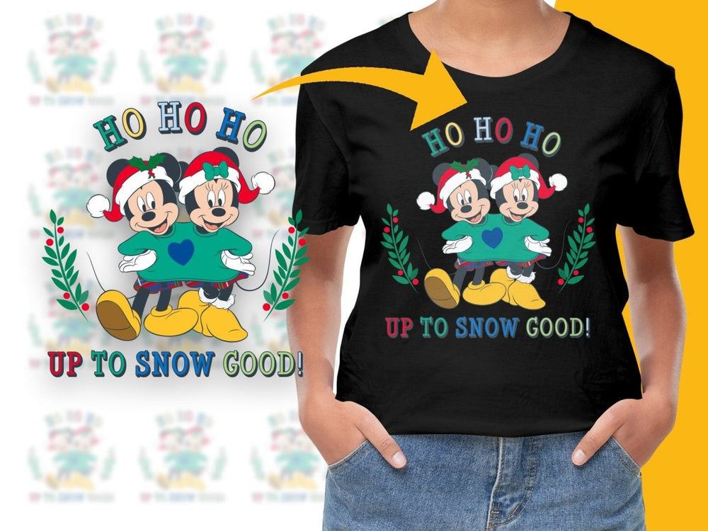 Up To Snow Good Christmas Mickey Minnie PNG File - Teepew