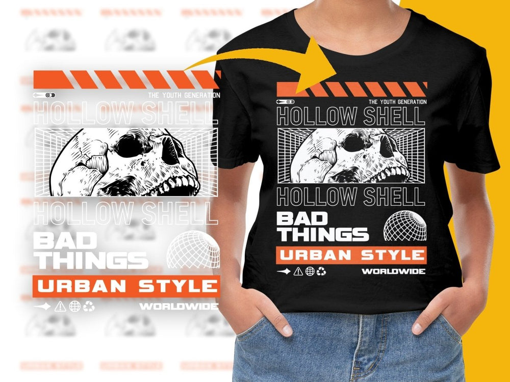 Urban Style Hollow Shell Bad Things Graphic PNG File - Teepew