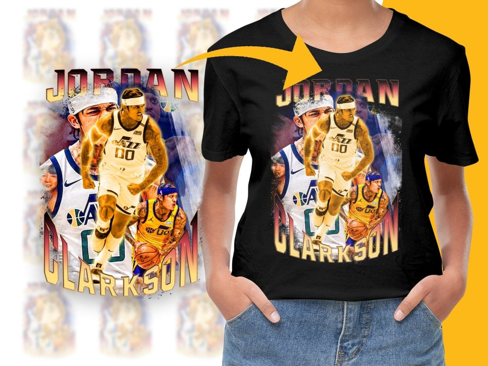 Utah Jazz Jordan Clarkson Basketball Star Bootleg PNG File - Teepew