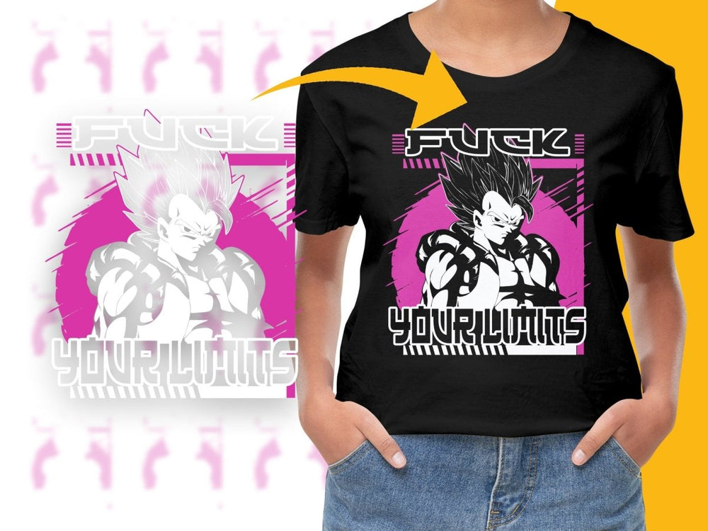 Vegeta Saiyan with Spiky Hair and Text PNG File - Teepew