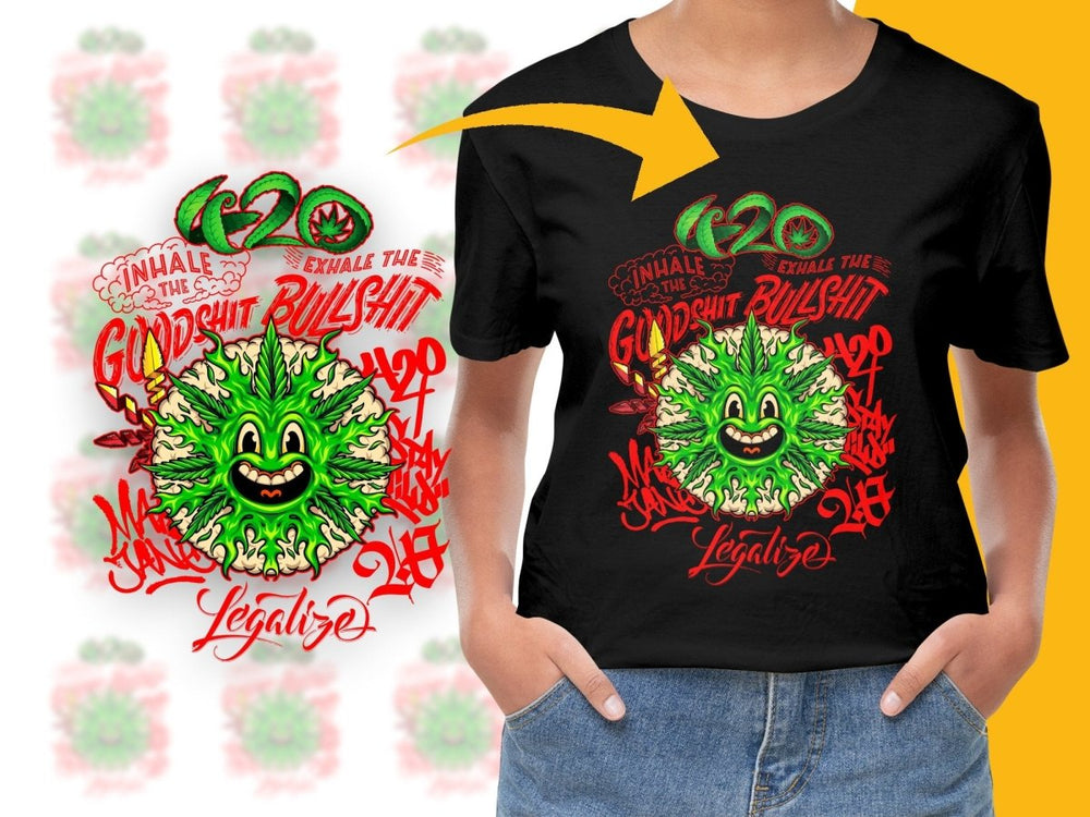 Vibrant 420 Inhale The Good Bullshit Legalize PNG File - Teepew