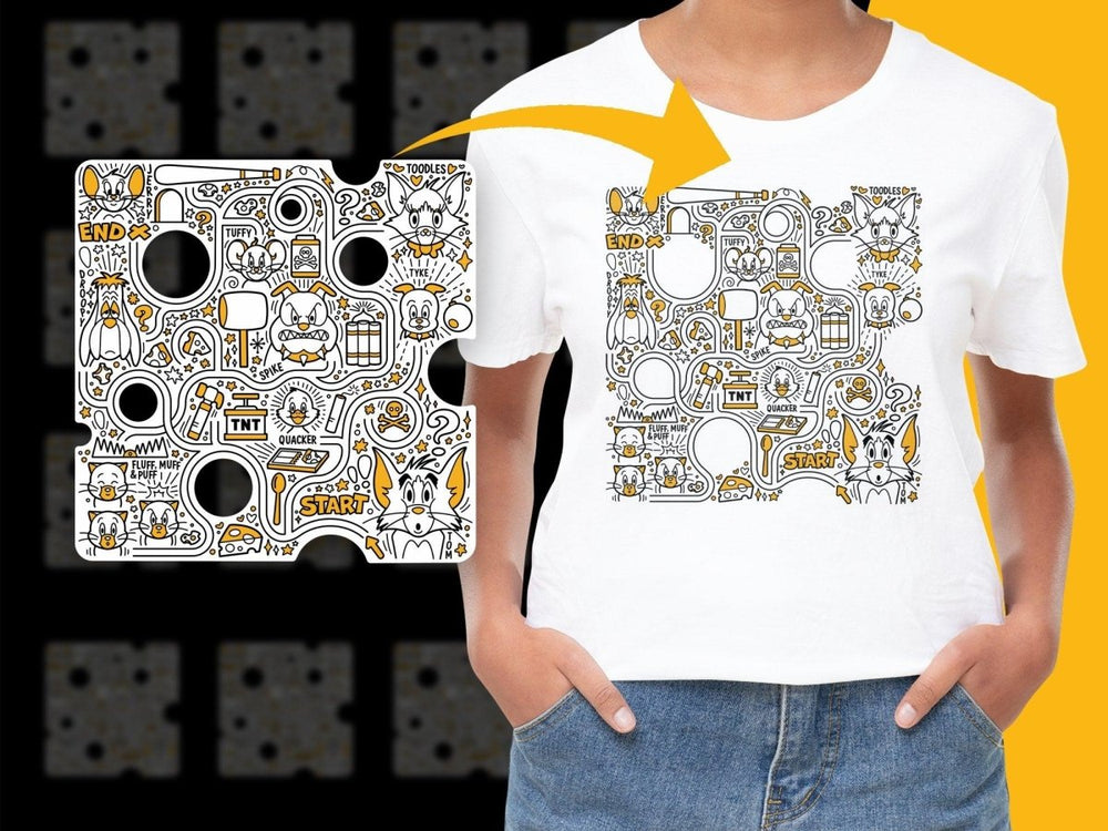 Vibrant Cartoon Maze Design Graphic Printed PNG File - Teepew