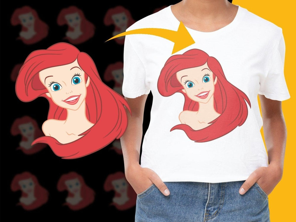 Vibrant Character with Flowing Red Hair PNG File - Teepew