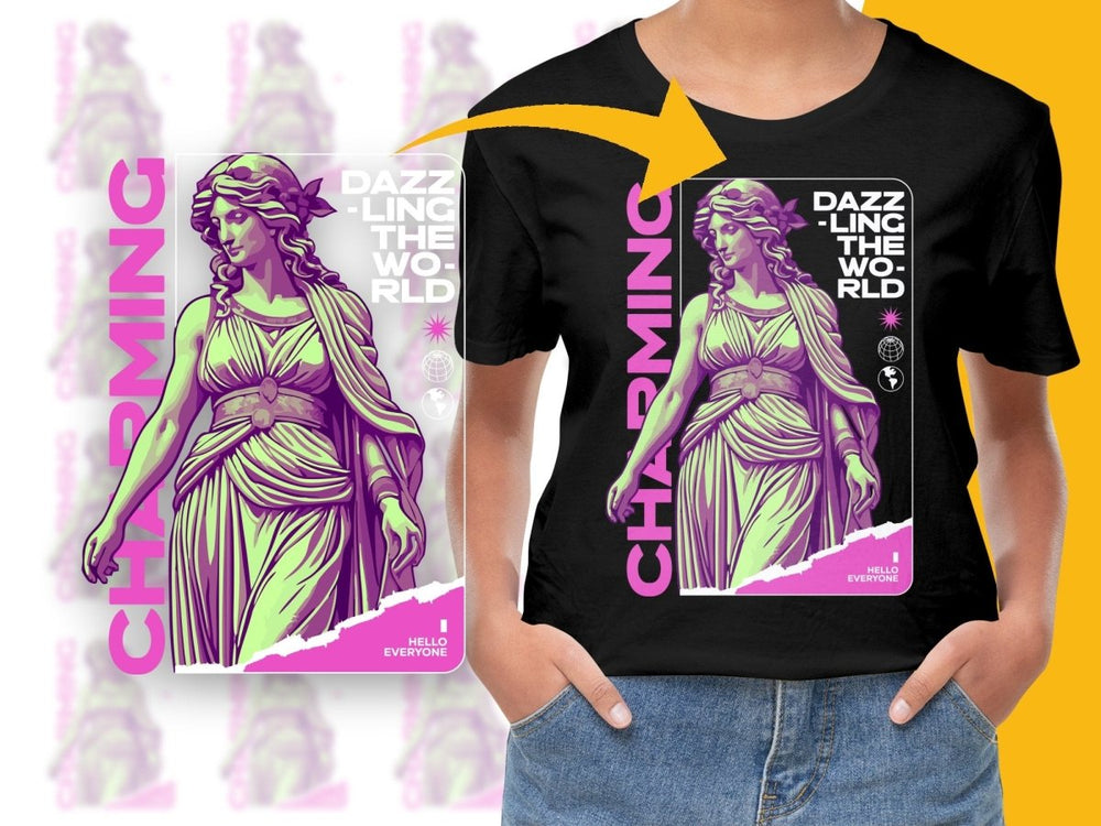 Vibrant Design of Greek Goddess Statue PNG File - Teepew