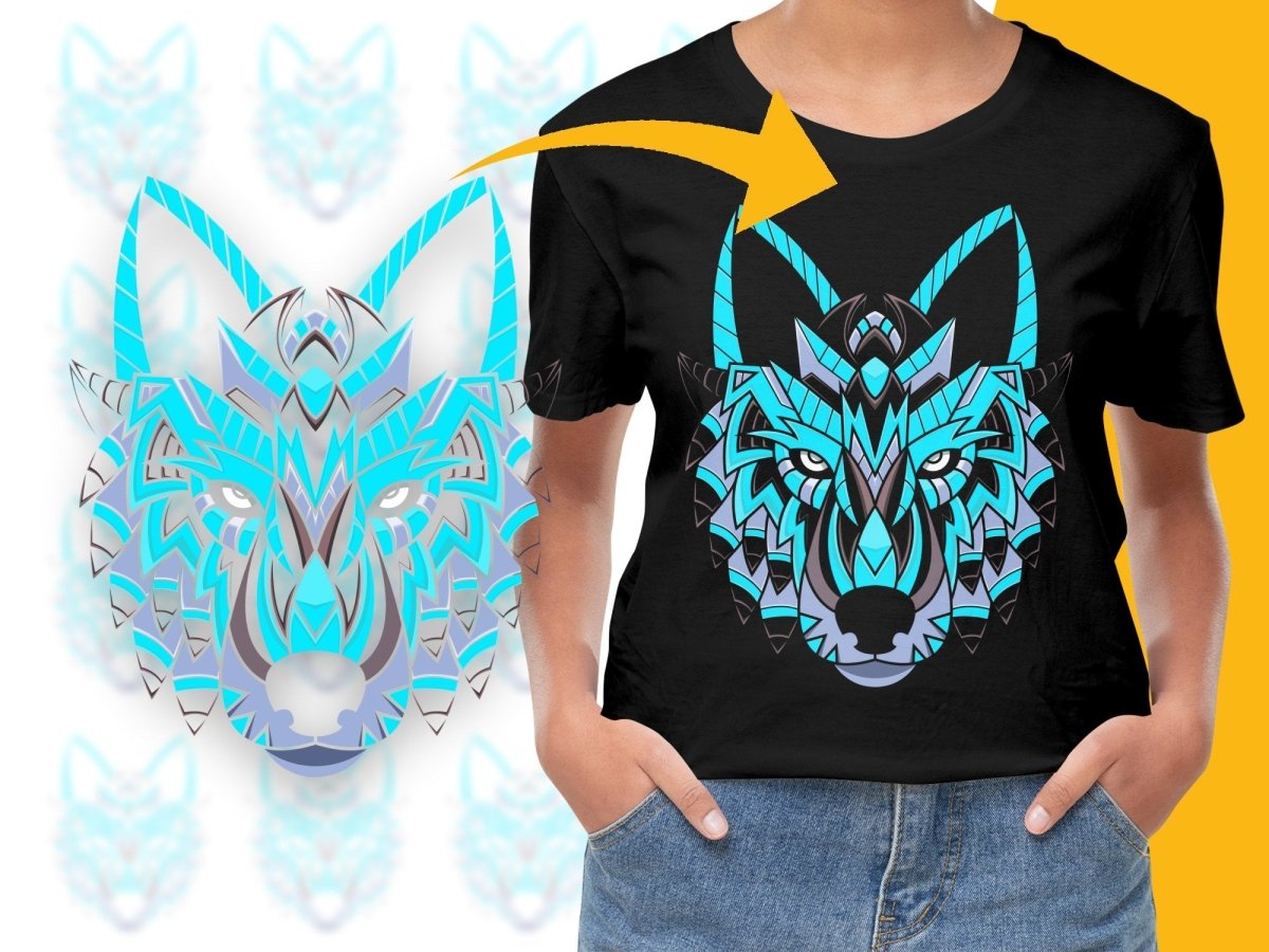 Vibrant Geometric Husky Design Graphic PNG File - Teepew