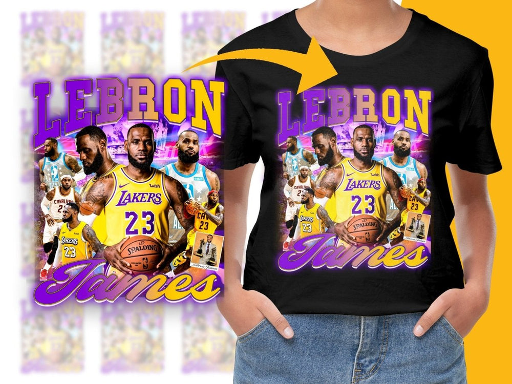 Vibrant LeBron James Bootleg Style Graphic PNG File - Teepew