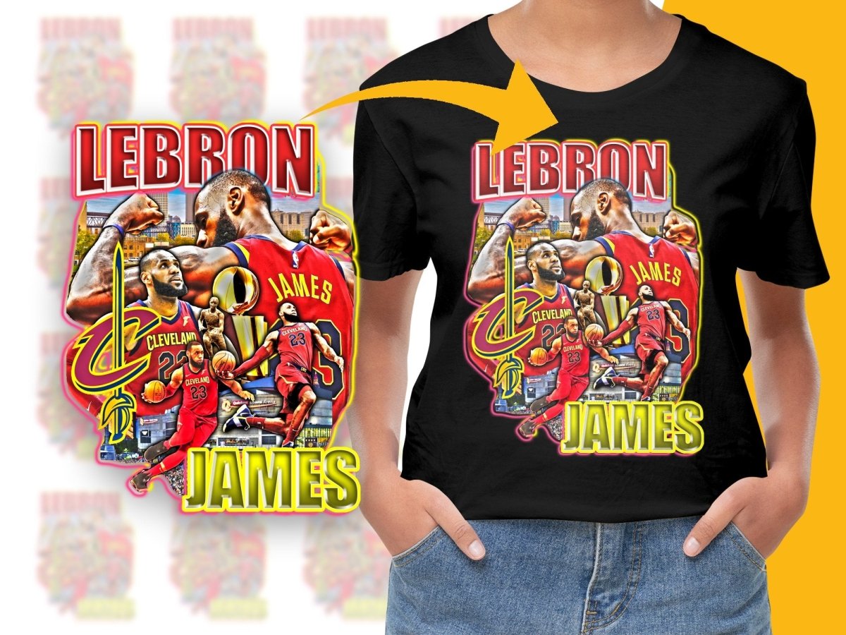 Vibrant LeBron James Cleveland Basketball PNG File - Teepew