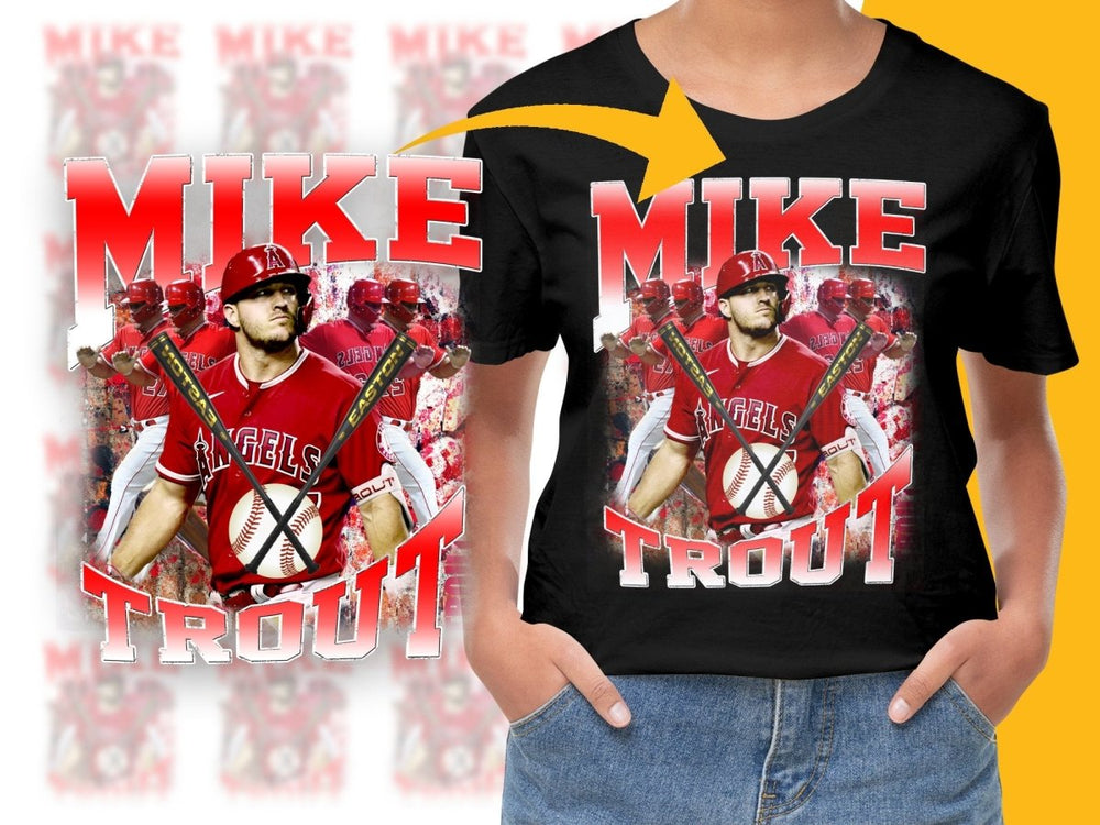 Vibrant MLB Baseball Bootleg Mike Trout PNG File - Teepew
